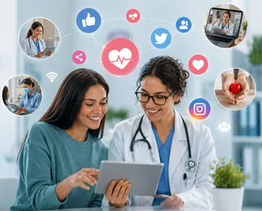 A girl & Doctor Exploring Social Media