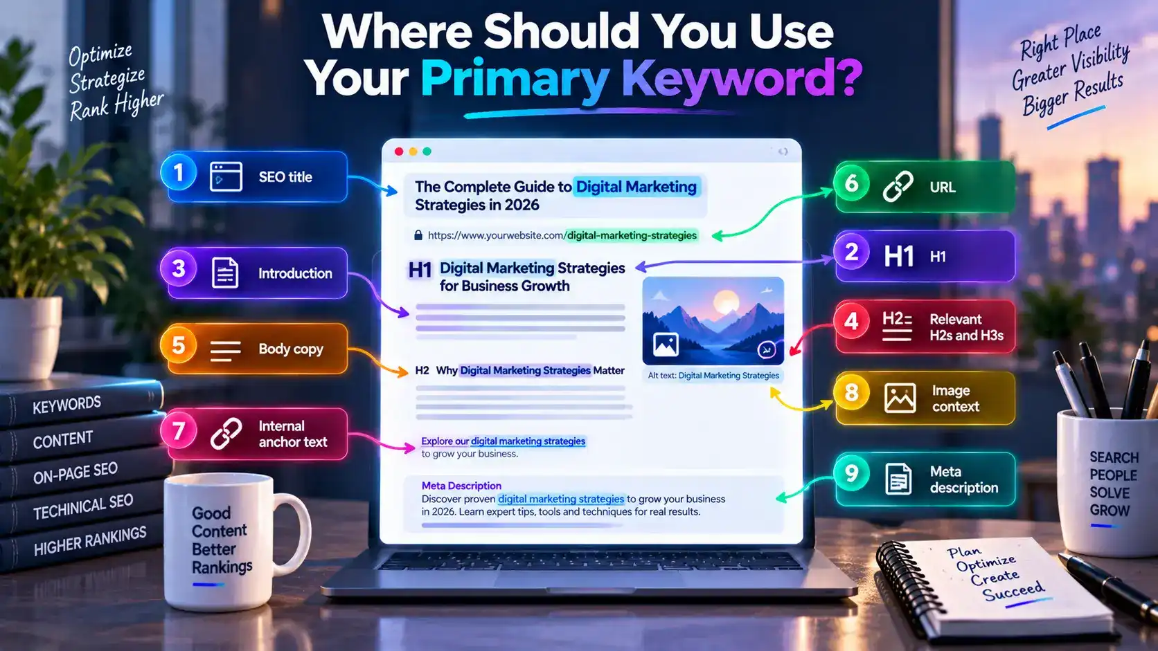 Where to use you Primary Keyword in Content