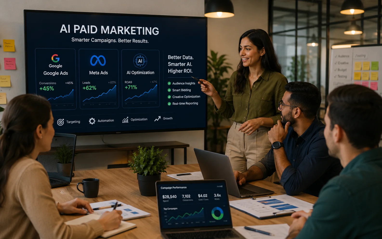 Paid marketing team planning campaign