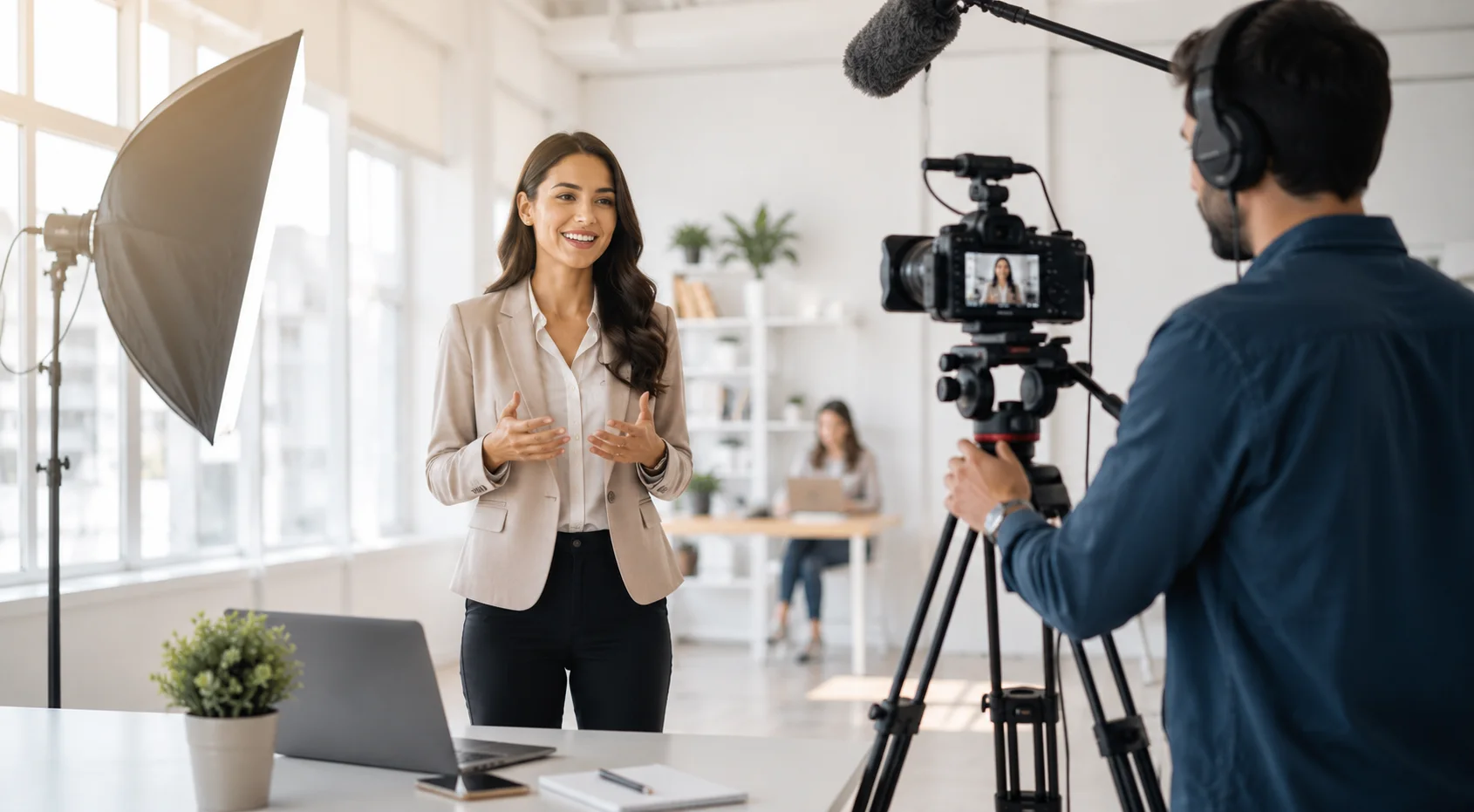 Professional social media video marketing team creating reels and ads