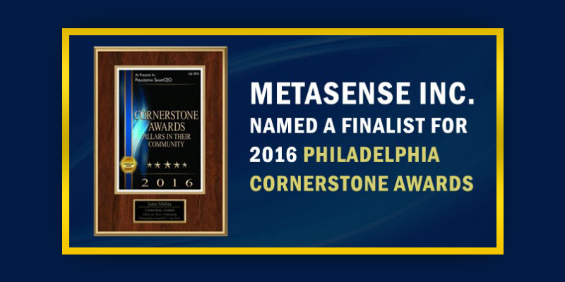 MetaSense Marketing Management Inc. named a finalist for 2016 Philadelphia Cornerstone Awards